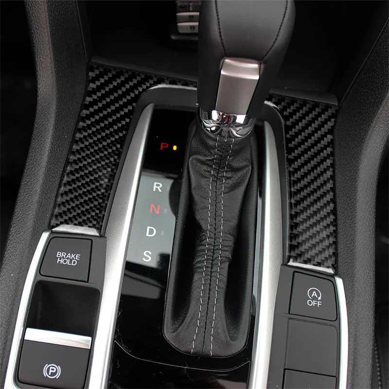 

Car Gear Shift Panel Sticker Decal Carbon Fiber Interior Trim Cover for Honda Civic 10th Gen 2016 2017 2018 2019 Accessories