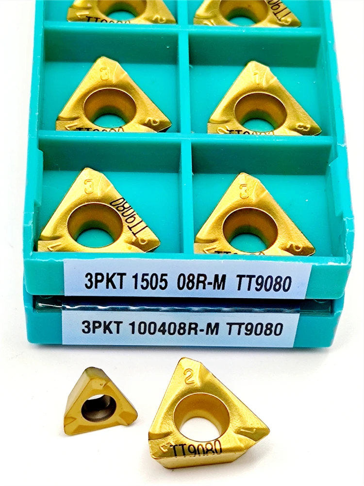 

Внутренняя фреза 3PKT100408R 3PKT150508R M TT9080, вставка 3 кв. 100408 150508 R TT 9080, твердосплавные лезвия, металлический инструмент