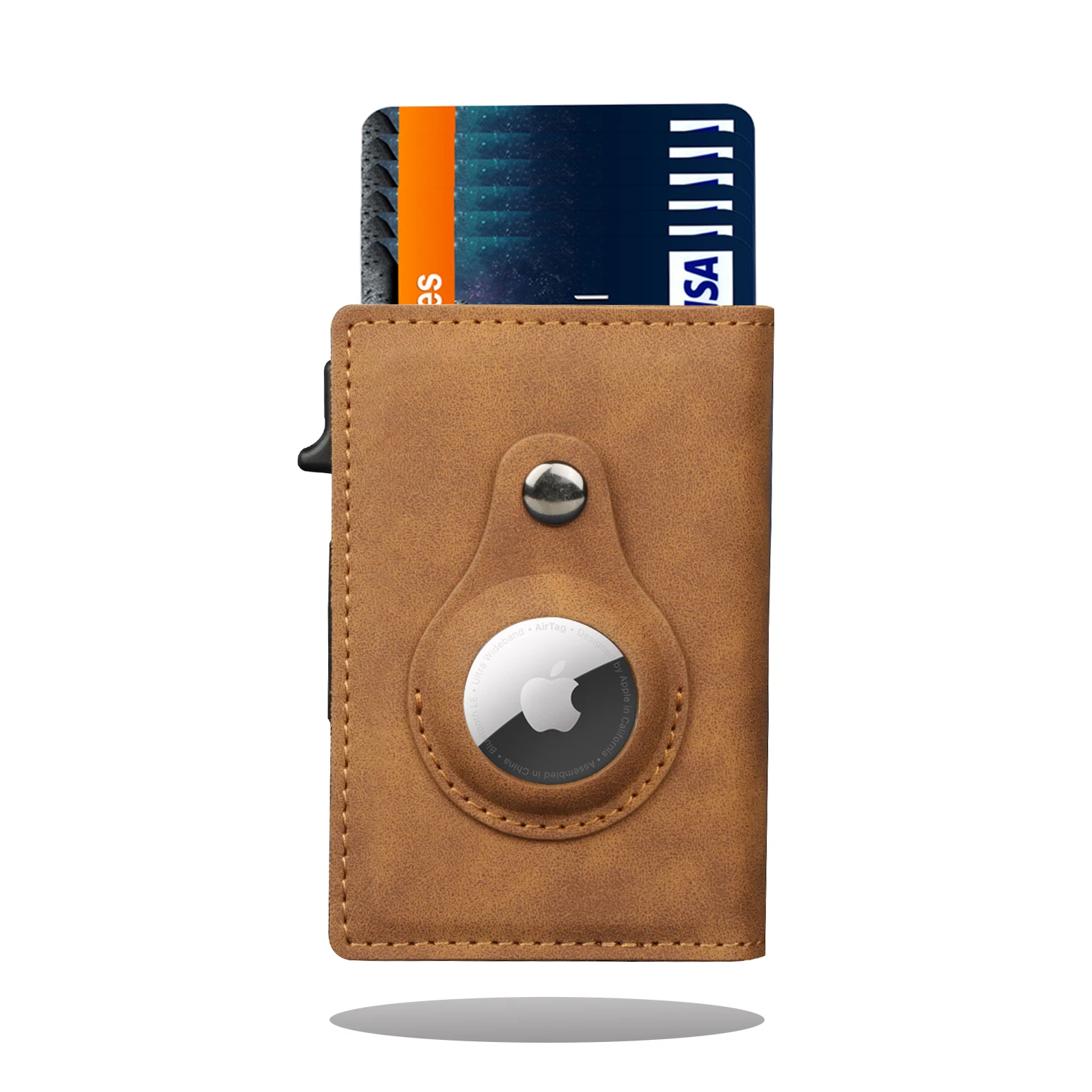 New Airtag Wallet Genuine Leather Bank Card Holder With Apple Airtags Tracker Case Anti-lost Protection Airtag Wallet Cover