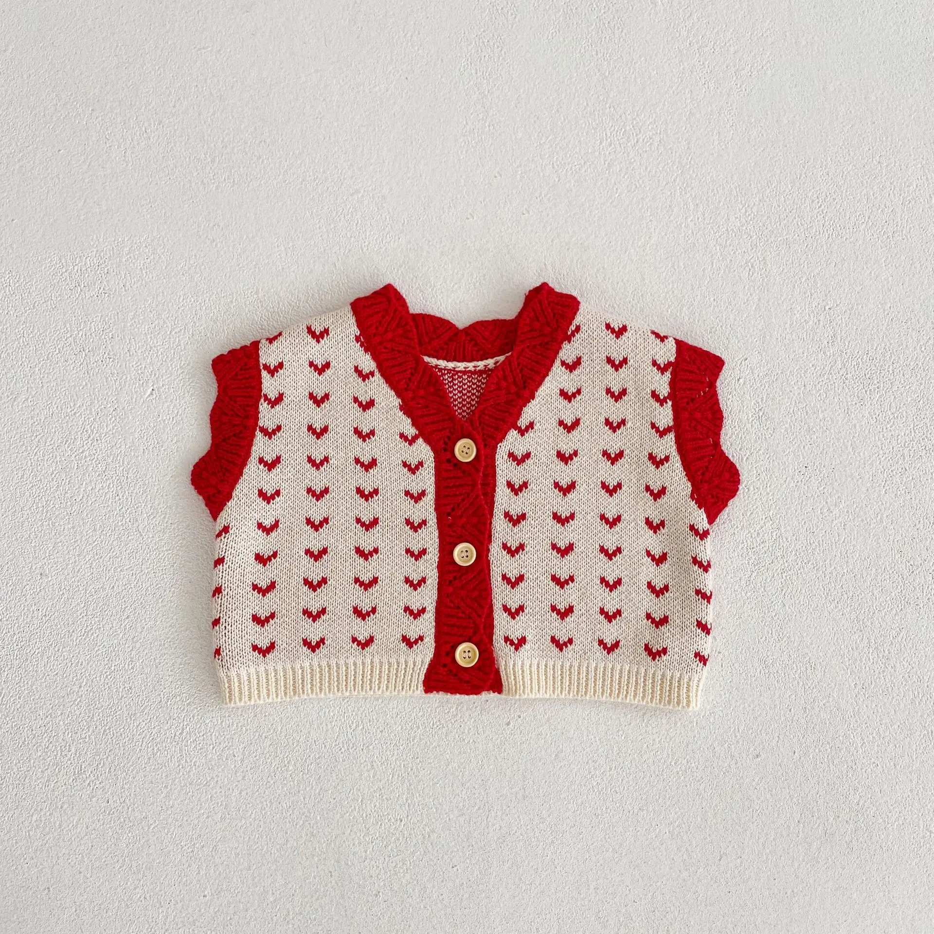 

2022 Autumn New 0-2 Years Children Knitted Cardigan Vest Girl Infant Sleeveless Casual Tops Boy Baby Cotton Princess Waistcoats