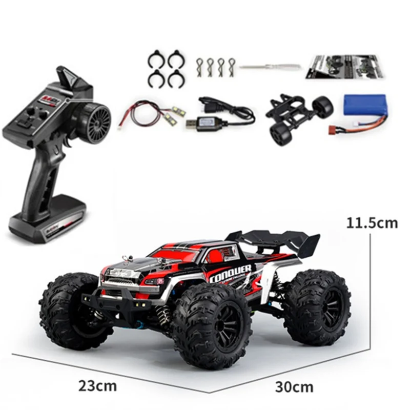 1/16 50km/h Fast RC Car With LED Headlights High Speed Remote Control Vehicles 4x4 Off Road Monster Truck For Kids and Adults. images - 6