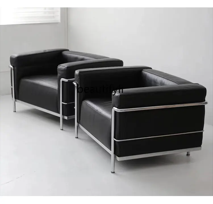 Скандинавский простой одноместный диван-стул с рамой из нержавеющей стали