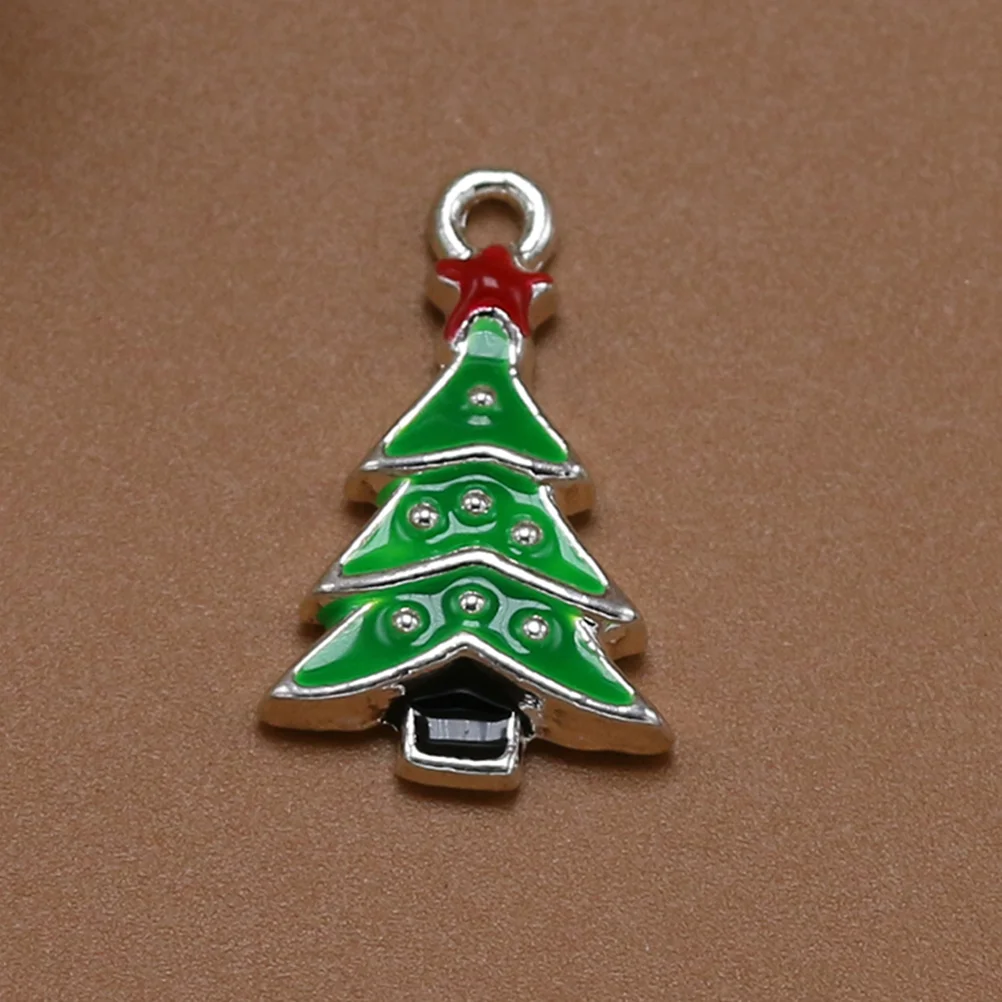 

10pcs Alloy Christmas Tree Pendants Charms DIY Jewelry Making Accessory for Necklace Bracelet ( Silver)
