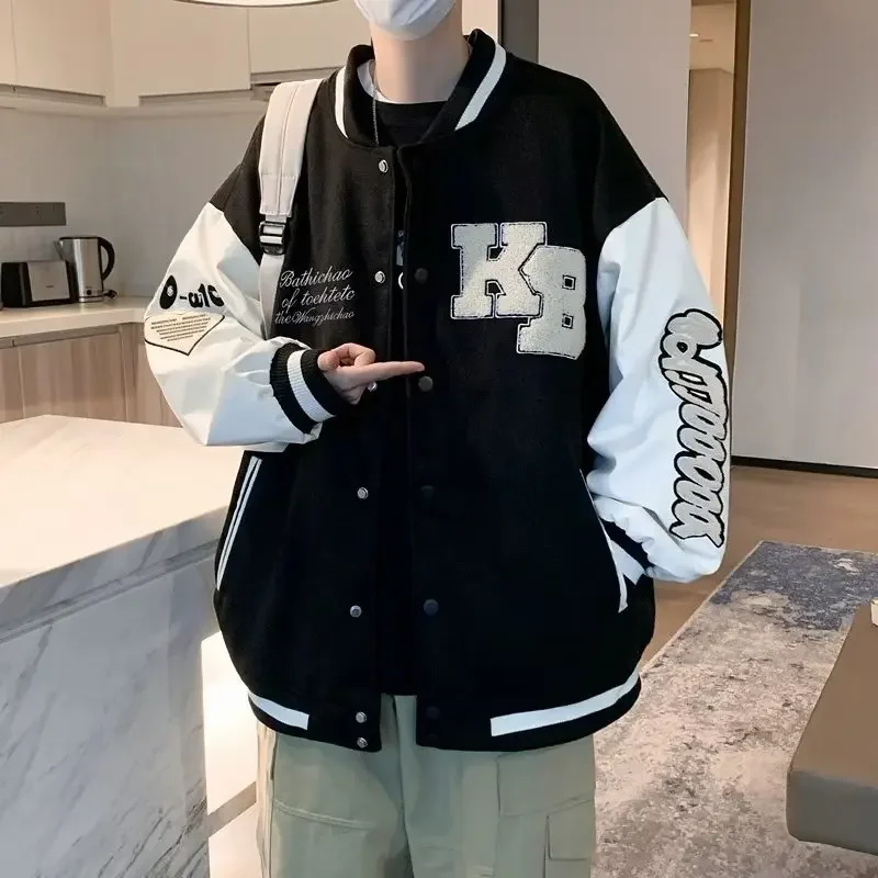 Куртка мужская бейсбольная в стиле кэжуал на осень/зиму 2023
