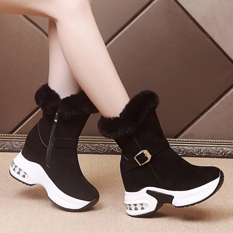 Winter Women Warm Sneakers Platform Snow Boots 2021 Ankle Boots Female Causal Shoes Ankle Boots for Women Lace-up Ladies Boots
