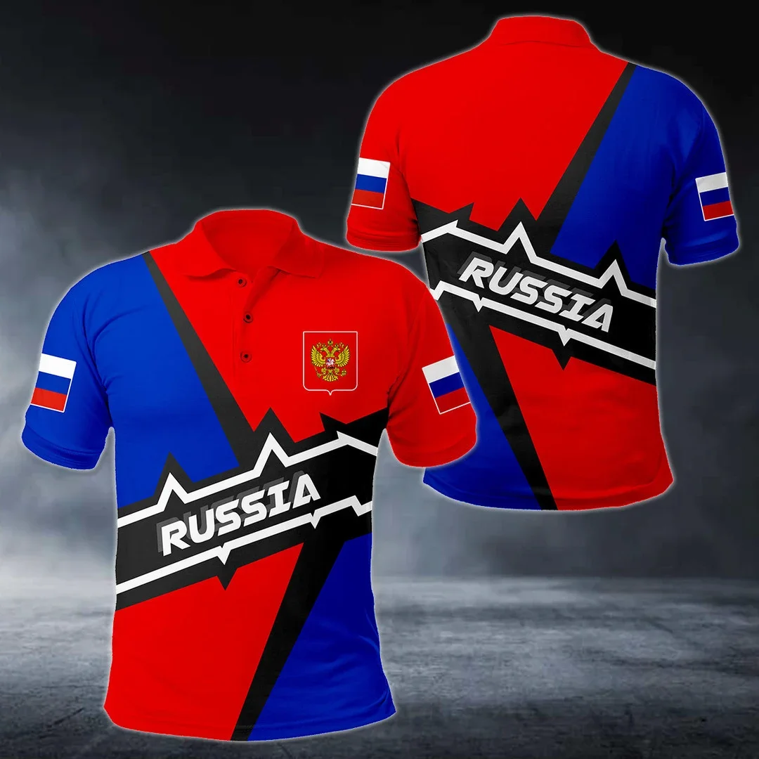 

Футболка-поло Мужская/Женская с 3D-принтом, повседневная смешная рубашка с коротким рукавом, Топ в стиле Харадзюку, с российским флагом, на лето