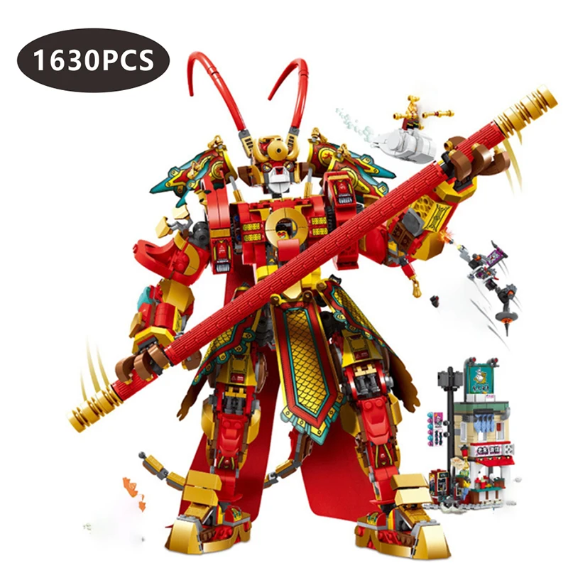 

1630PCS New Blocks with 6 MINI Figures Monkey King Warrior Mech Building Blocks Set Bricks Kid DIY Toys Birthday Christmas Gift