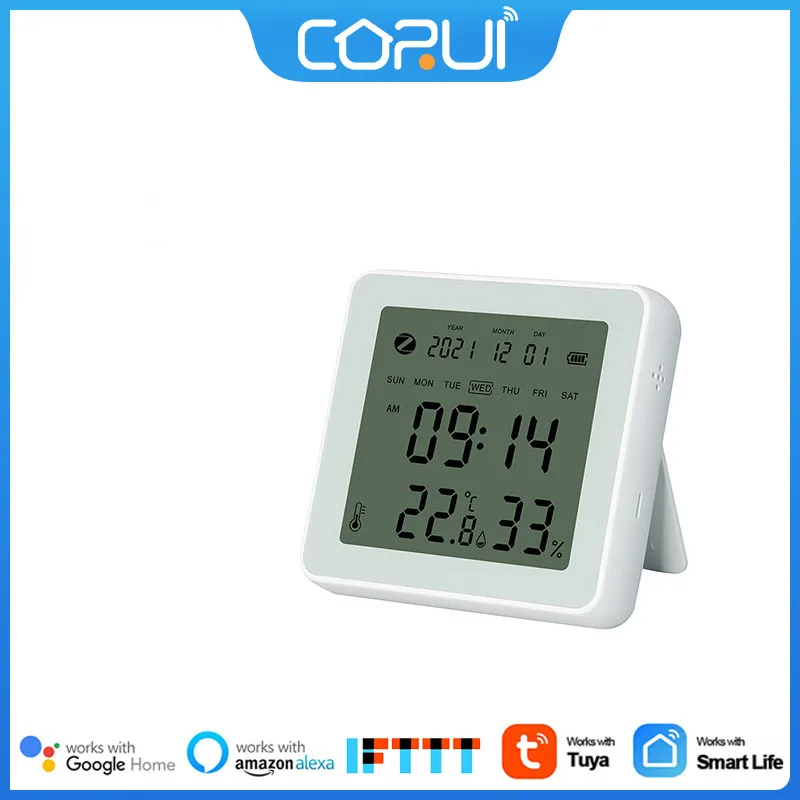 

CoRui Tuya ZigBee Smart Temperature Humidity Sensor APP Remote Monitor For Smart Home SmartLife Works With Alexa Google Assistan