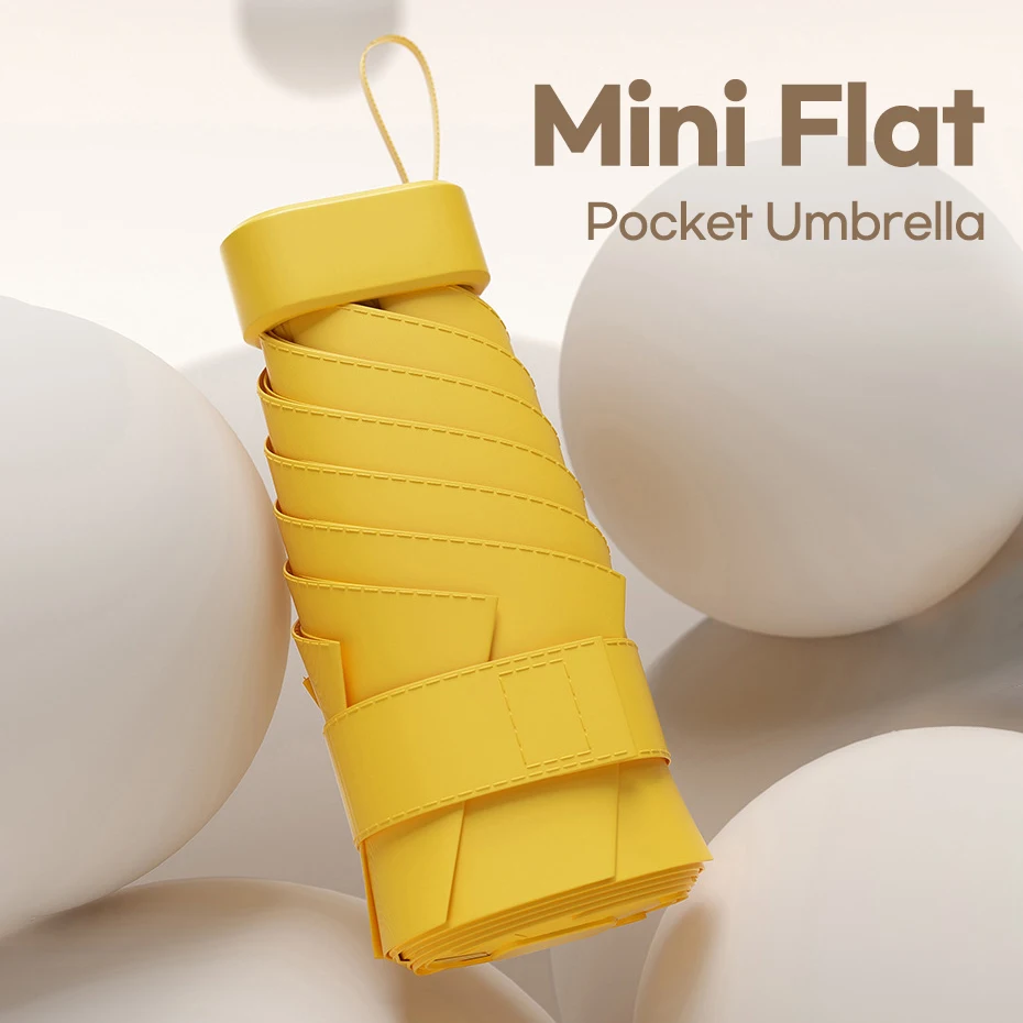 

Зонтик от солнца женский складной, маленький карманный мини-зонтик с защитой от ультрафиолета, милый пляжный