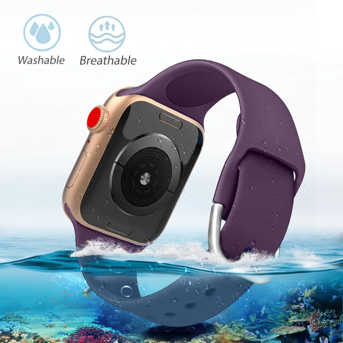 

Ремешок сменный силиконовый для apple watch, iWatch Series 8 7 6 5 4 3 SE