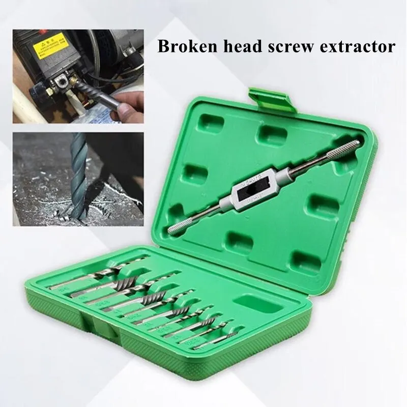 

11PCS Broken Head Screw Extractor Center Drill Bits Guide Set Broken Damaged Bolt Remover Center Drill Bits Extractor In Stock