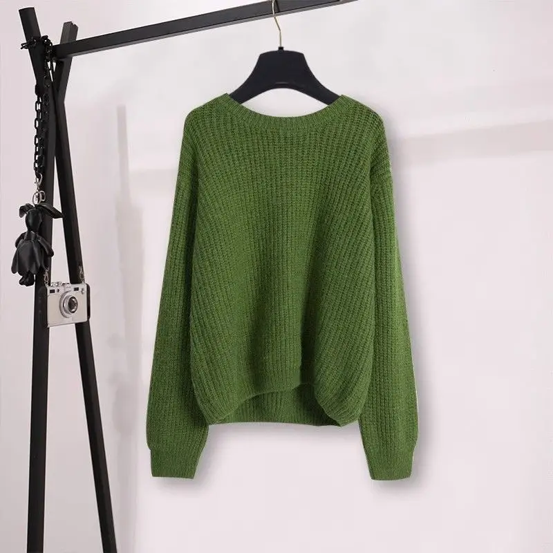 Новинка 2024 осенне-зимний вязаный свитер женский пуловер темпераментный красный