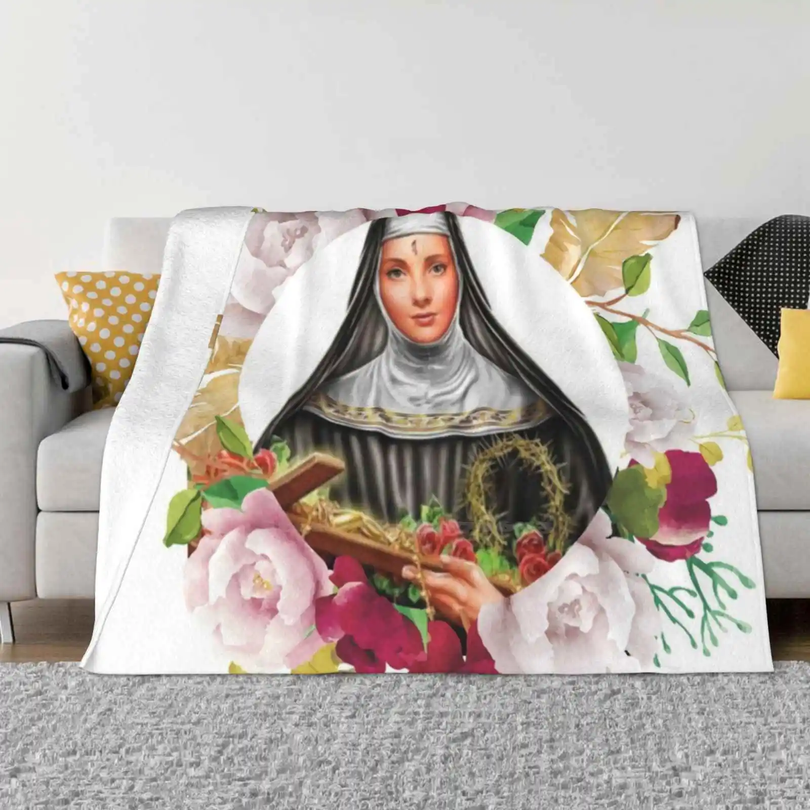 Saint Rita Of Cascia / Catholic Art Religious Artworks Fashion Soft Warm Flannel Blanket Saints St
