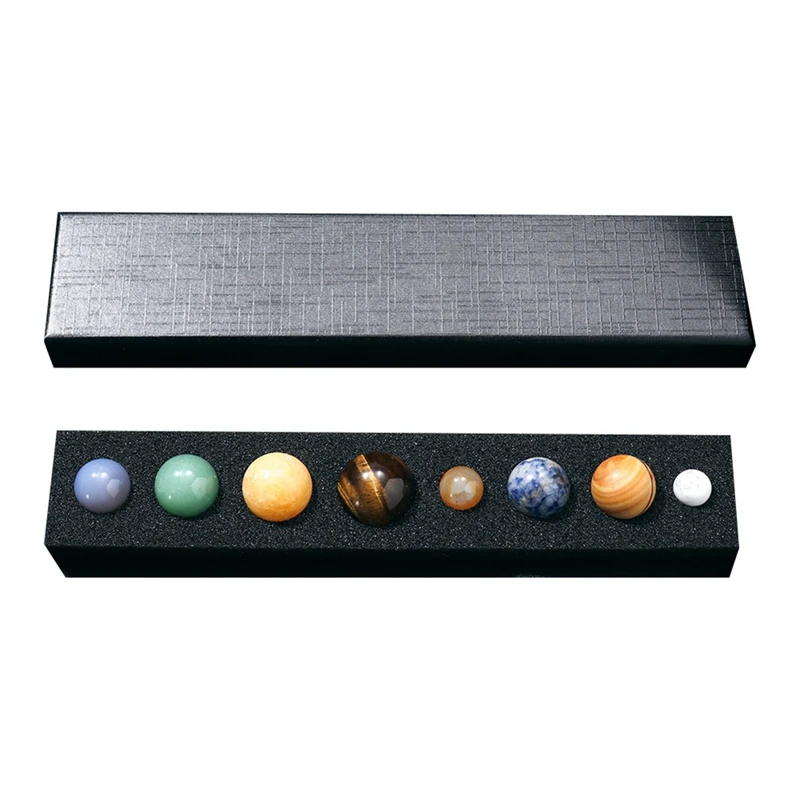 

Natural Gemstone Eight Planets of the Solar System Crystal Ball Mineral Specimen Collection Kids Science Gift Home Decor