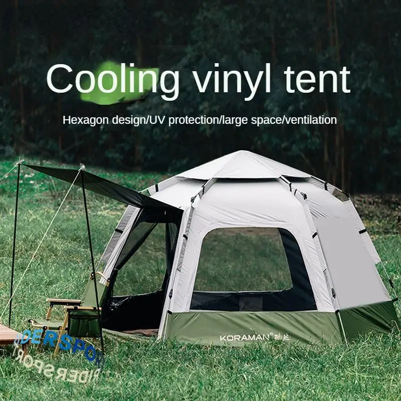 

3-4/5-8 People Automatic Quick Opening Camping Tent Outdoor Camping Dome Tent Thickened Waterproof Sunscreen Family Tent