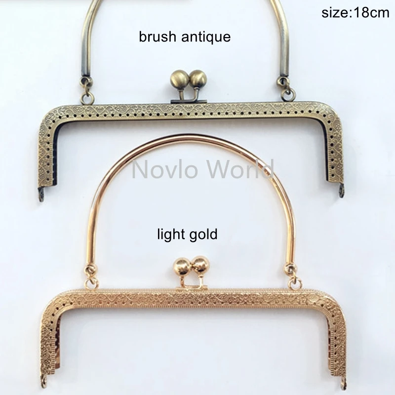 10pcs 18cm 2 colors Frame Purse Handle Coins Bags Pearl Frame Metal Kiss Clasp Lock Frame Accessories For Bag