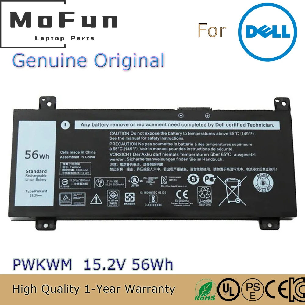 Новый оригинальный аккумулятор PWKWM 15 2 в 56Wh для ноутбука Dell 14-7466 7467 7000 M6WKR 63k70 4ICP3/40/72