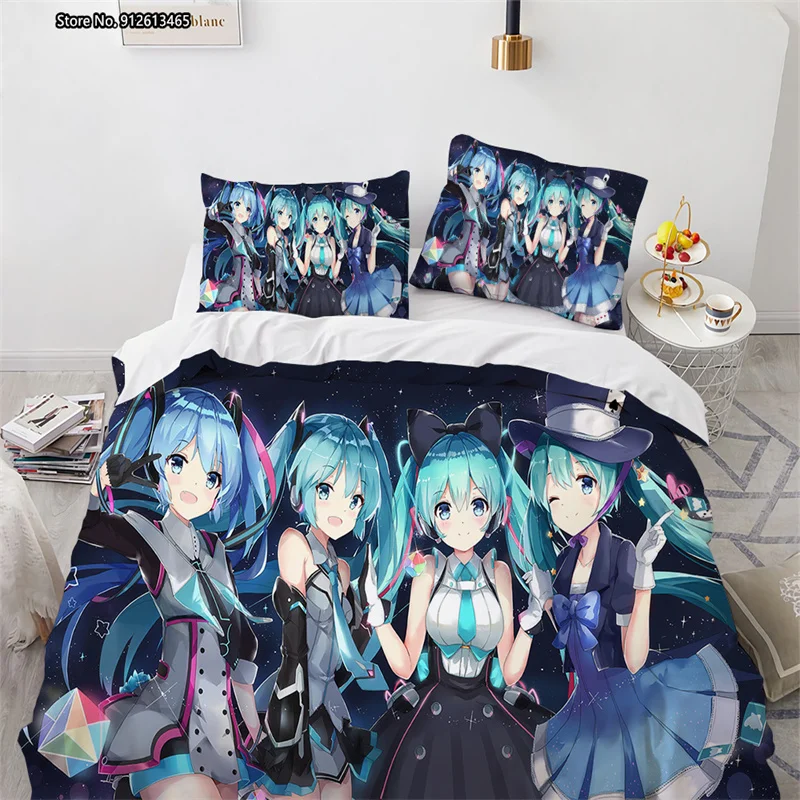 

Hatsune Miku 3D Digital Printed Home Textile Cartoon European and American Size Quilt Case Pillow Case Bedroom Home Textile