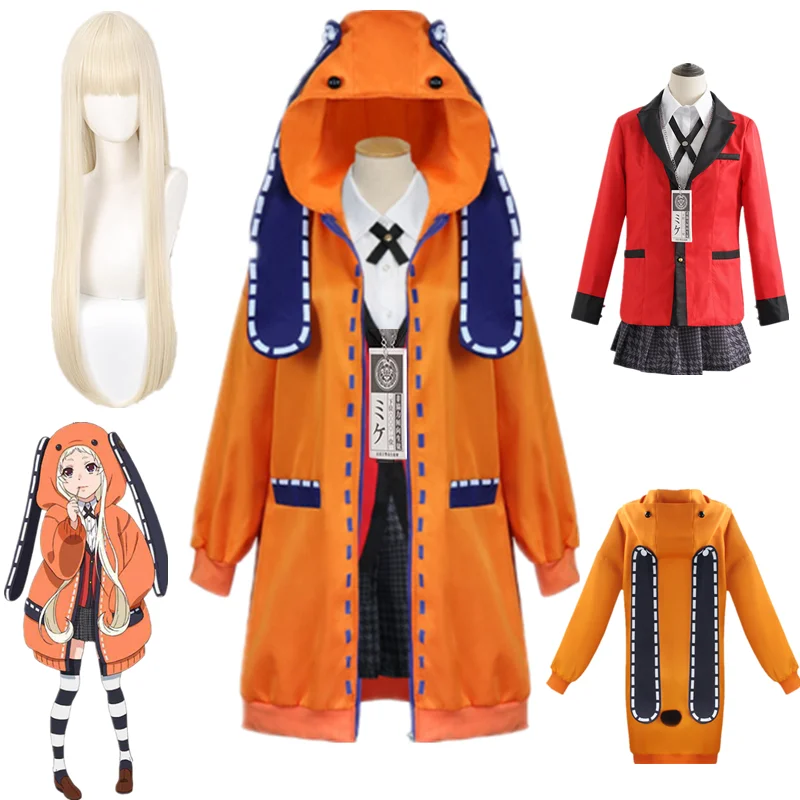 

Костюм для косплея из аниме «Kakegurui Yomotsuki Runa», пальто Jk, школьная униформа для девочек, куртка с капюшоном, Карнавальная одежда на Хэллоуин