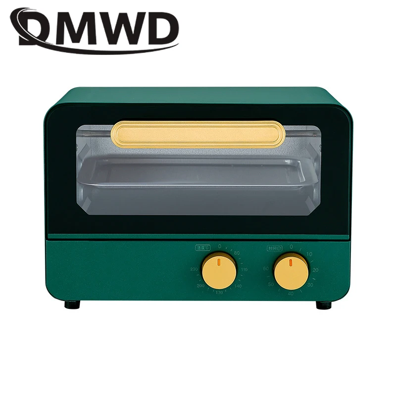 DMWD Mini Household Electric Oven Multifunction Pizza Cake Baking Grill Stove 60 Minutes Timer Stainless Steel Toaster 2 layers