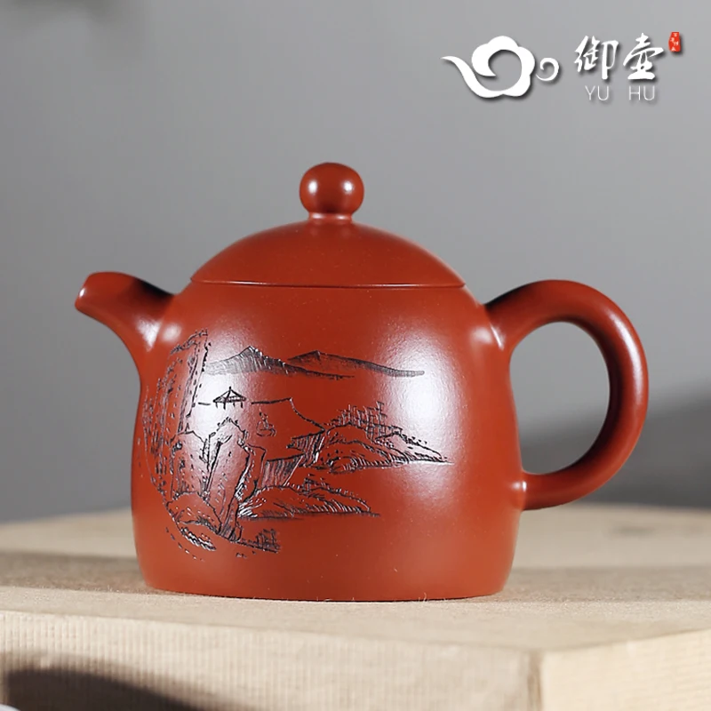 

Yuhu Yixing, Фиолетовый Глиняный чайный горшок ручной работы, стандартный чайный набор, чайный горшок с отверстиями, оригинальный чайный горшок из исинской глины, дахунпао, чайный ландшафт, Цинь-цюань