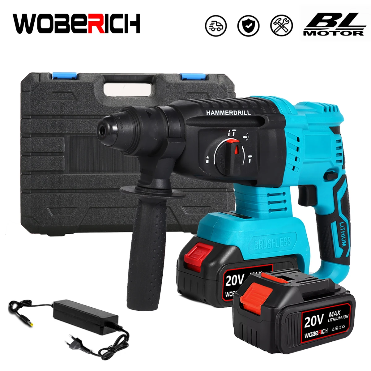 

Rechargeable Brushless Electric Hammer Electric Impact Drill Multi-function Rotary Electric Pick for Makita Battery Power Tool