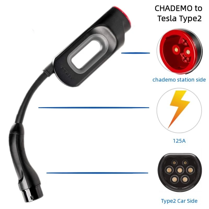 

EV CHAdeMO to tesla Electric Vehicles Adapter CHAdeMO for (IEC 62196 Type2) DC Charger for Europe Models Tesla Model S, Model X