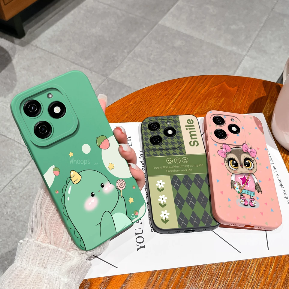 Чехол для Tecno Spark 20 KJ5 20C BG7n мягкий силиконовый чехол с милым динозавром