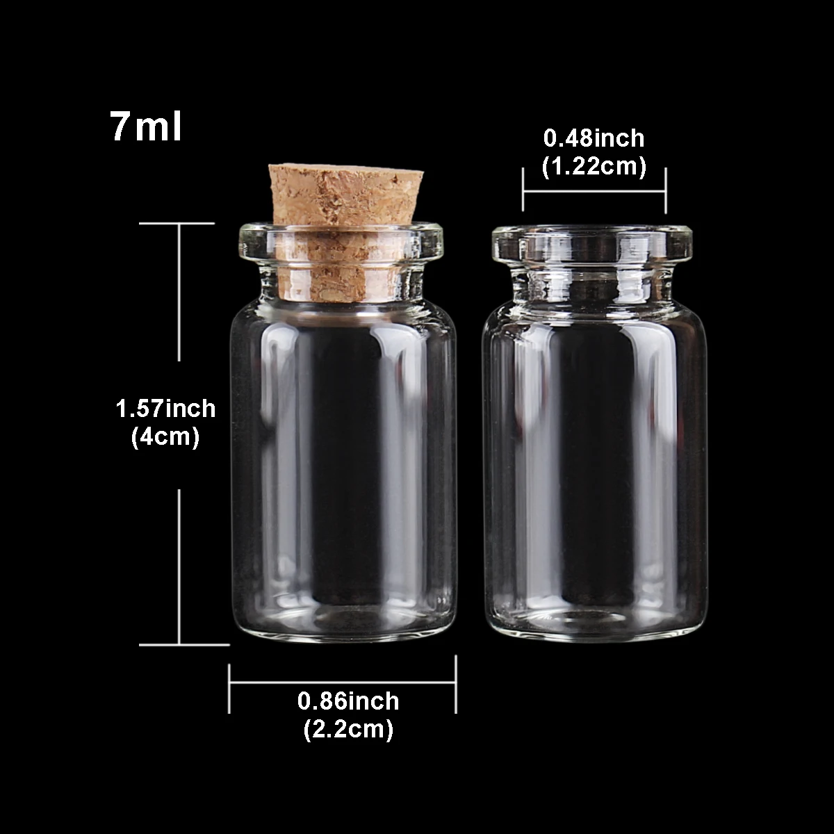 

Стеклянные бутылочки с пробкой, 50/100 шт