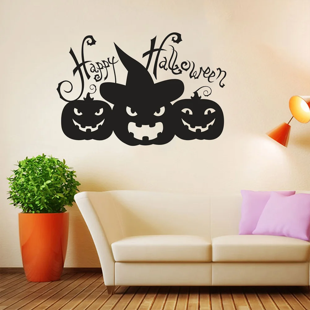 

Pumpkin Wallstickers Window Wallpaper Decal Decor Decorations Mural Clings Indoor Funny Silhouette Decals Double Sided Black