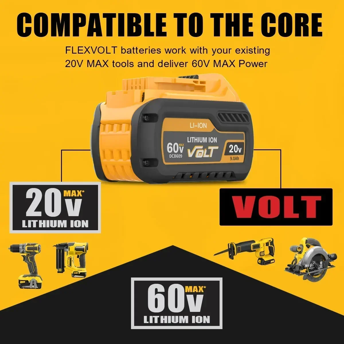DCB200 для аккумулятора Dewalt 60 В 9000 мАч MAX DCB606 DCB609 DCB205 DCB206 DCB209 DCB182 9 0 Ач/6 Ач аккумулятор