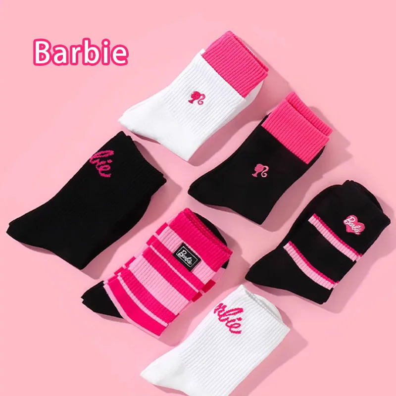

Новые спортивные чулки Kawali MINISO Барби, эластичные удобные модные милые повседневные чулки для девочек, подарок на день рождения для девушки