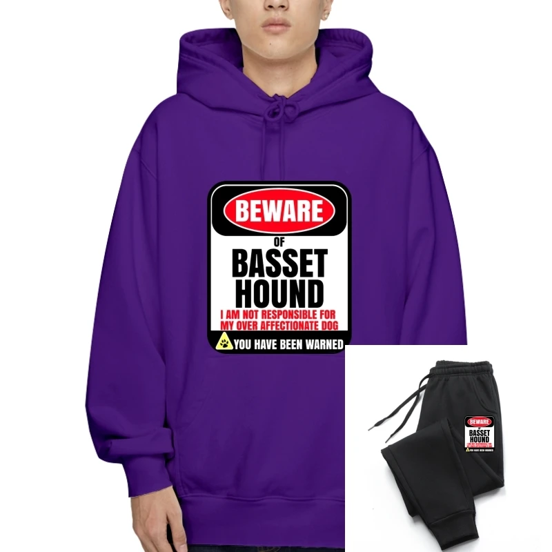 

beware of basset hound i am not responsible for mens moisture wicking Pullover men Print 100% cotton S-3xl Spring Autumn Pullove