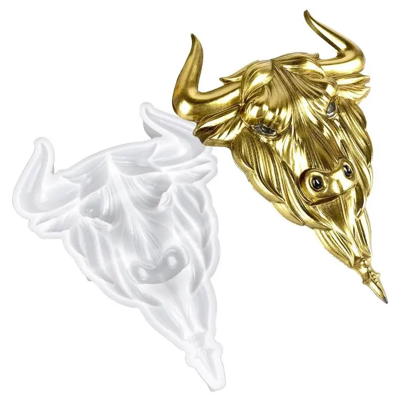 

Silicone Mold For Wall Bull Head Pendant Molds Decor Silicone Picture Mold For Casting DIY Epoxy 3D Semi Cow Head Mold For