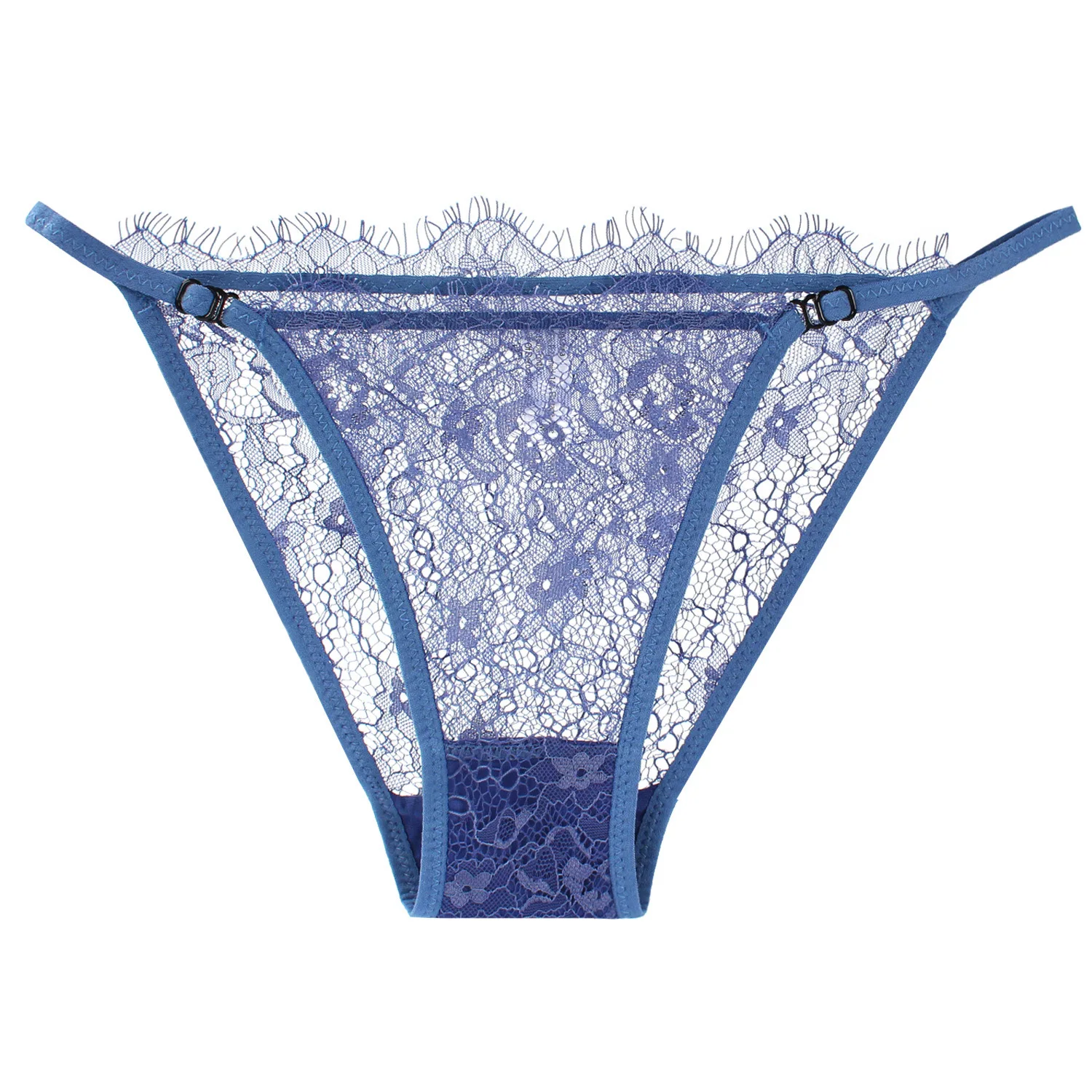 

Women Briefs Sexy Full Lace Panties Hollow Out Low-waist Female Shorts Soft Solid Color Breathable Underwear Black Blue White