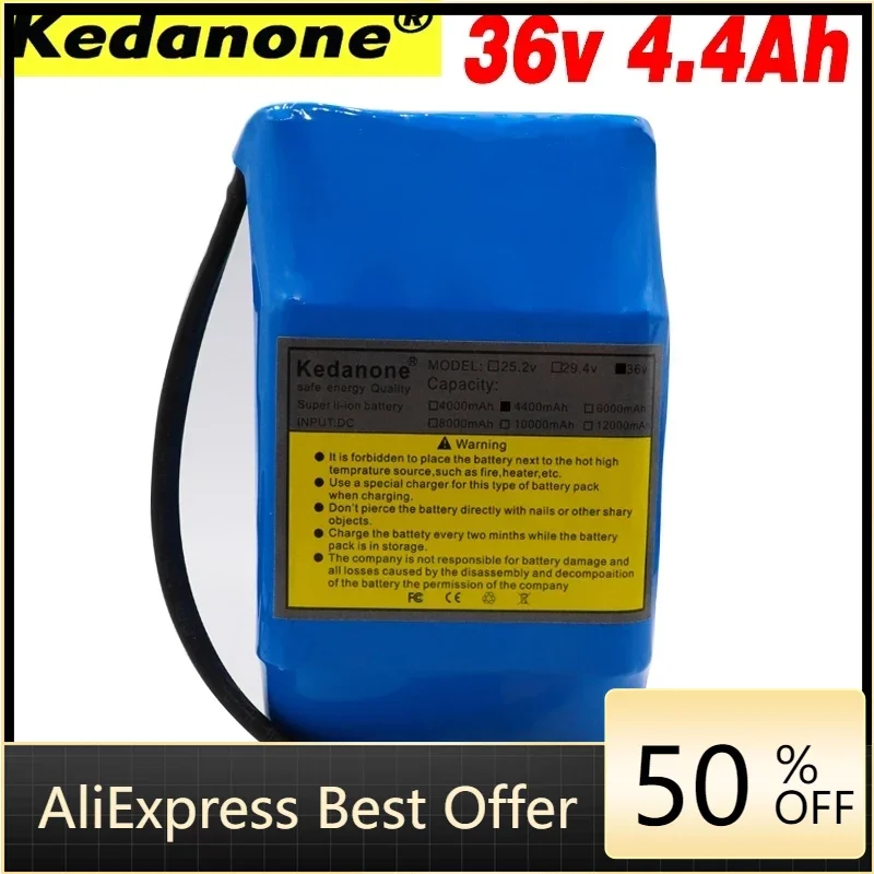 

100% NEW KEDANONE 10S2P 36v rechargeable lithium-ion battery 4400 mAh 4.4AH battery pack for self-suction hoverboard unicycle