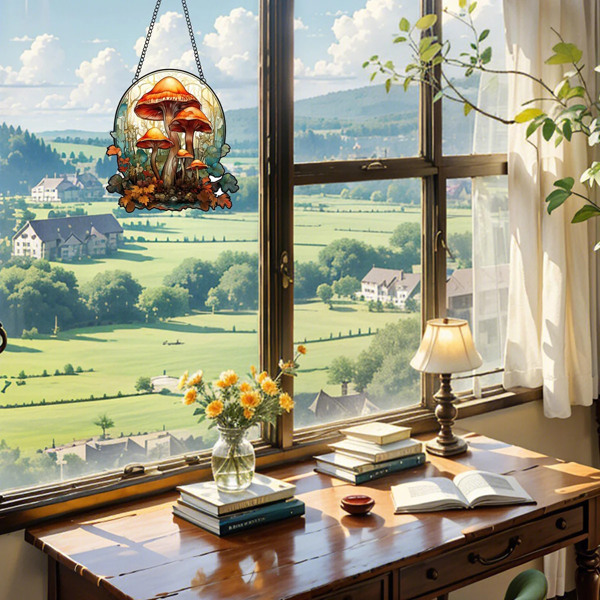 Грибное художественное украшение подвесной знак для внутренних и наружных окон