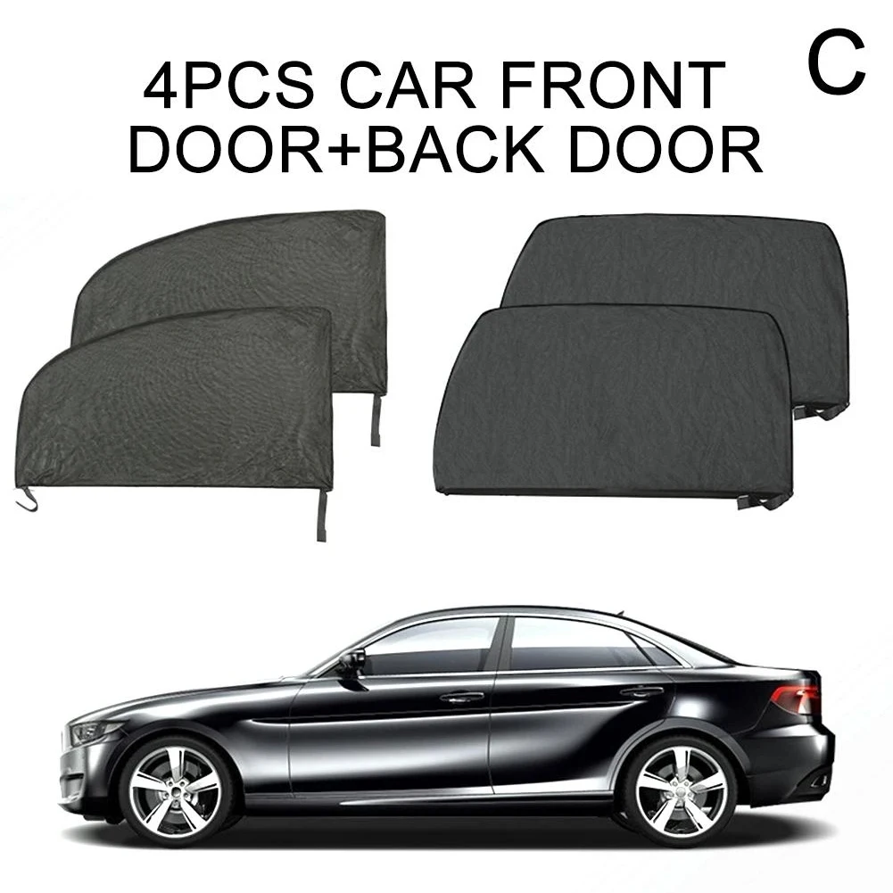 

2/4pcs Universal Car Window Sun Shade Mesh Netting Side Window Covers Shade Anti-Mosquito Net for Sedan SUV Truck Accessories