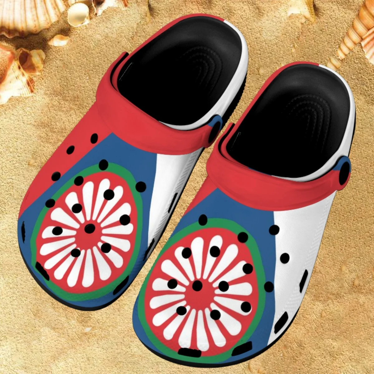 

Romany Roma Travelers Flag Print Non-slip Bathroom Slippers Lightweight High Quality Casual Couple Sandals Summer Beach Flats