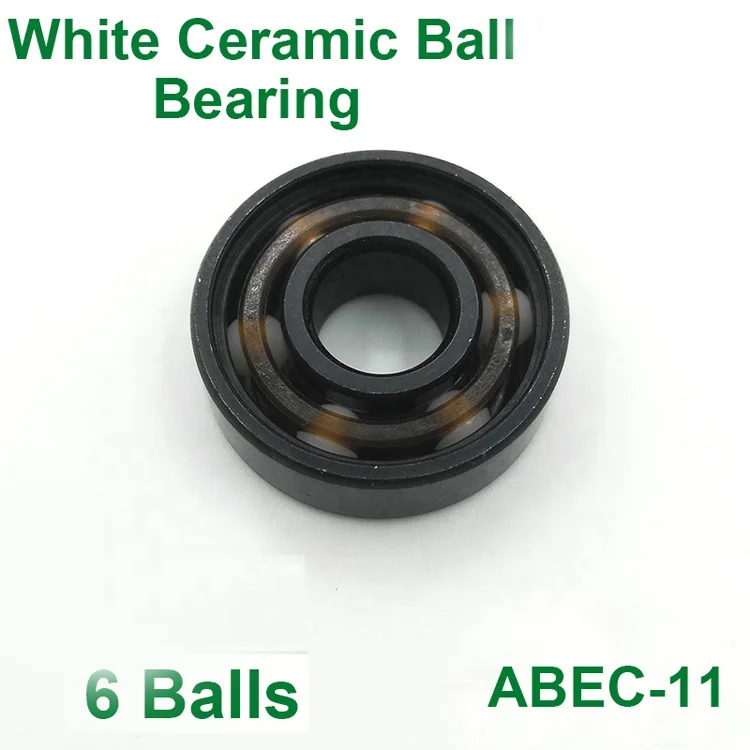 China 16 pack box packing white ceramic ball skateboard wheel bearings 608zz for inline skates scooters longboard enlarge