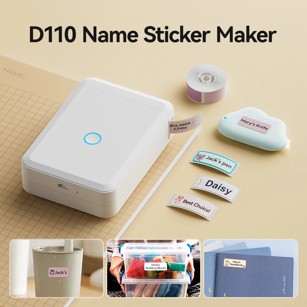 ot D110/D11/D101/H1S naklejka z imieniem uczeń kolorowe etykiety samoprzylepny papier termiczny do szkoły Home Office
