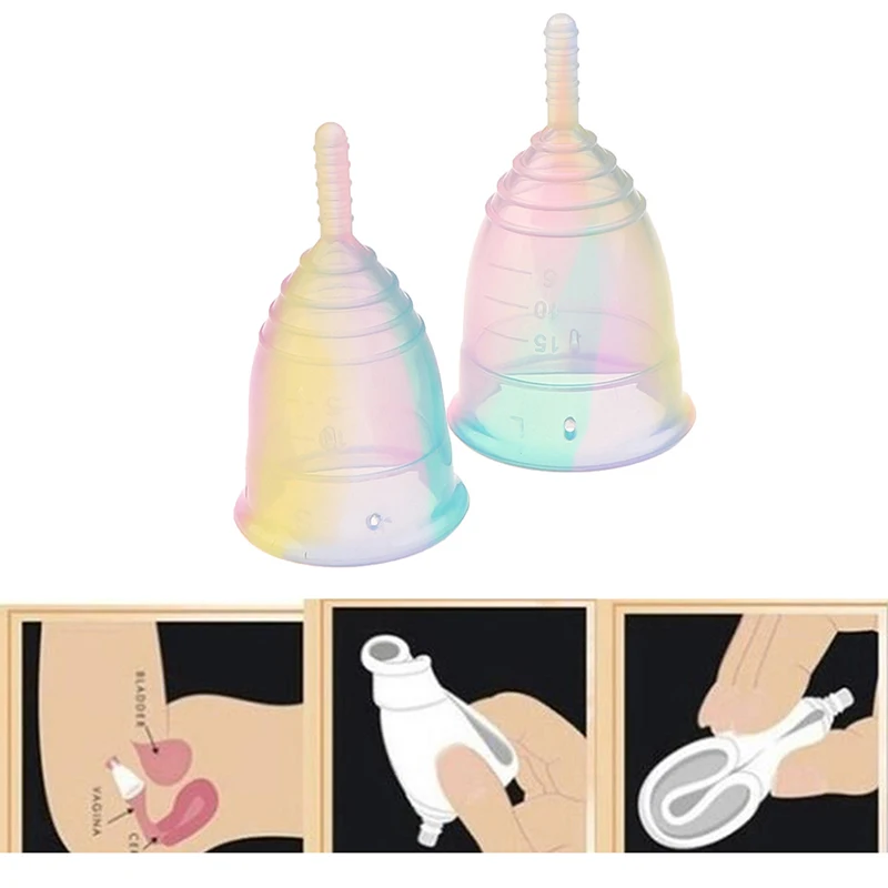 Colorful Women Menstrual Cup Medical Grade Silicone Feminine Hygiene Lady Health Care Period Copo |