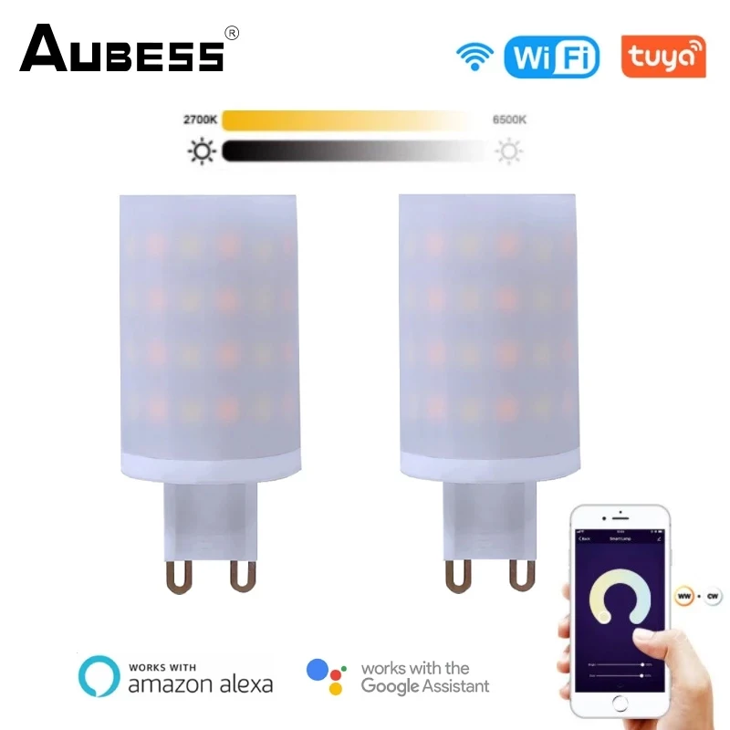 

Aubess Tuya WiFi Smart LED Lamp Dimmable Intelligent 6W Smart Light For Bedroom Work With Smart Home Alexa Google Home Gadgets