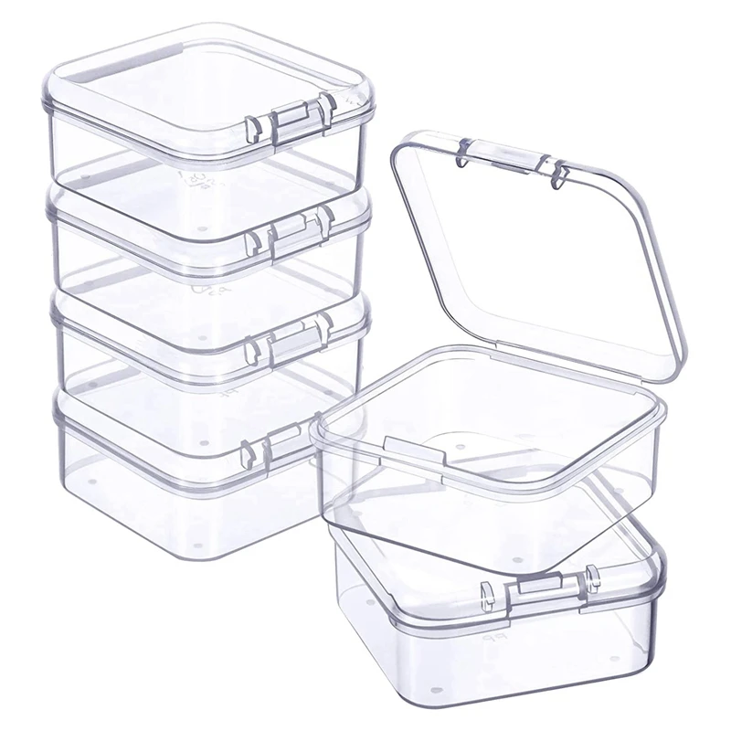 

48 Pieces Mini Plastic Clear Storage Box For Collecting Small Items, Beads, Jewelry, Business Cards