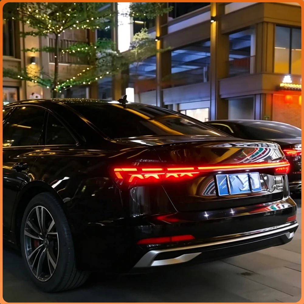 Фото Высококачественные светодиодные задние фонари для Audi A6 C8 2019-2024, модернизированные в стиле A8 Hoxi, с эффектом сквозного света, аксессуары для задних фар. №3