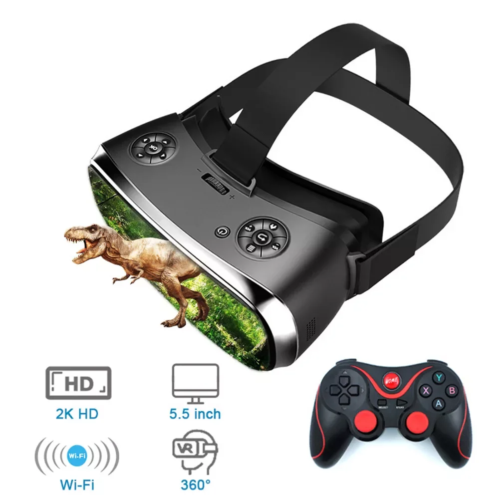 

NEW2023 VR integrated machine 2K WIFI 3D Smart Glasses 3G 16G All In One VR Glasses In Virtual Reality Immersive VR Helmet Box