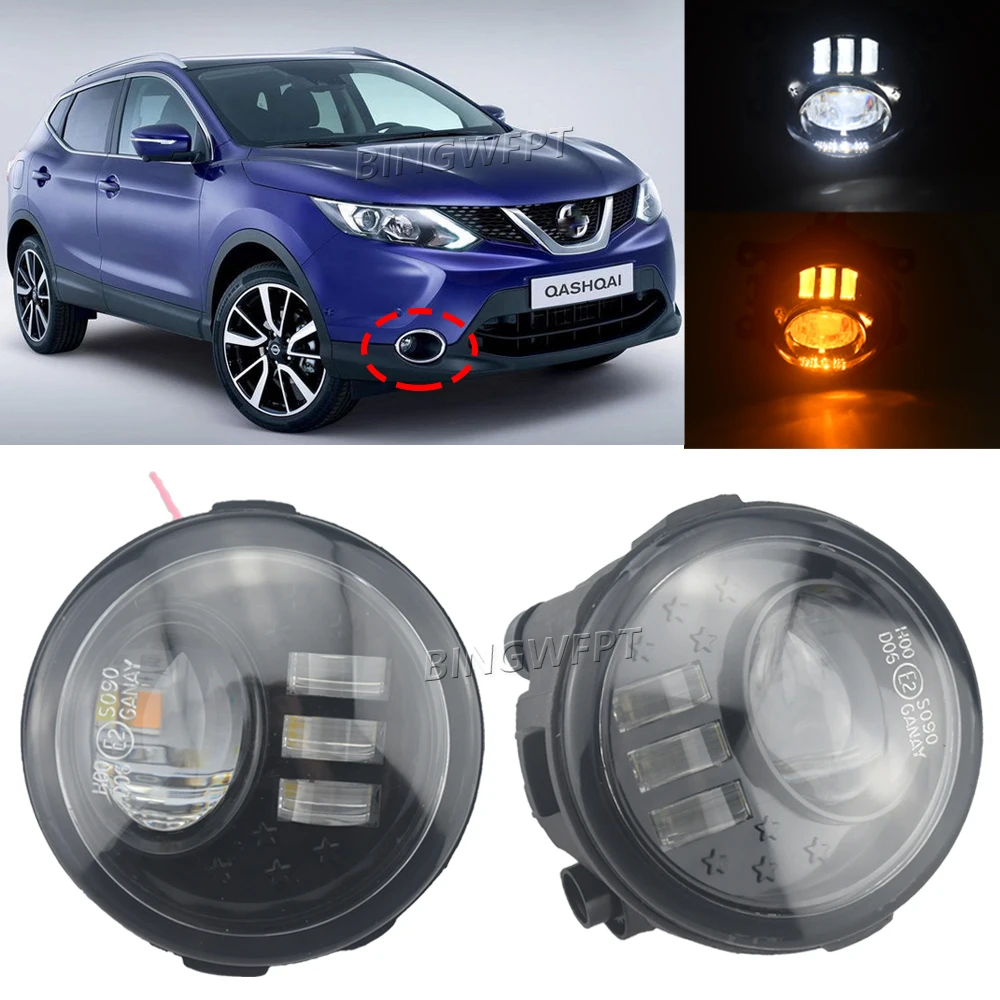 

LED Fog Lights For Nissan X-Trail T31 Tiida Saloon Hatchback Cube Qashqai J11 Juke Rogue Patrol 3 Fog Light Headlight Fog Lamp