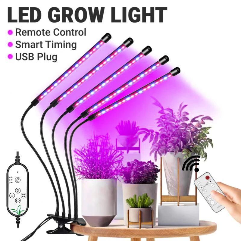 Led Grow Light USB Phytolamp 5 Heads Full Spectrum Indoor Cultivation Horticultural Lamp Greenhouse Red Light Therapy Phyto Lamp