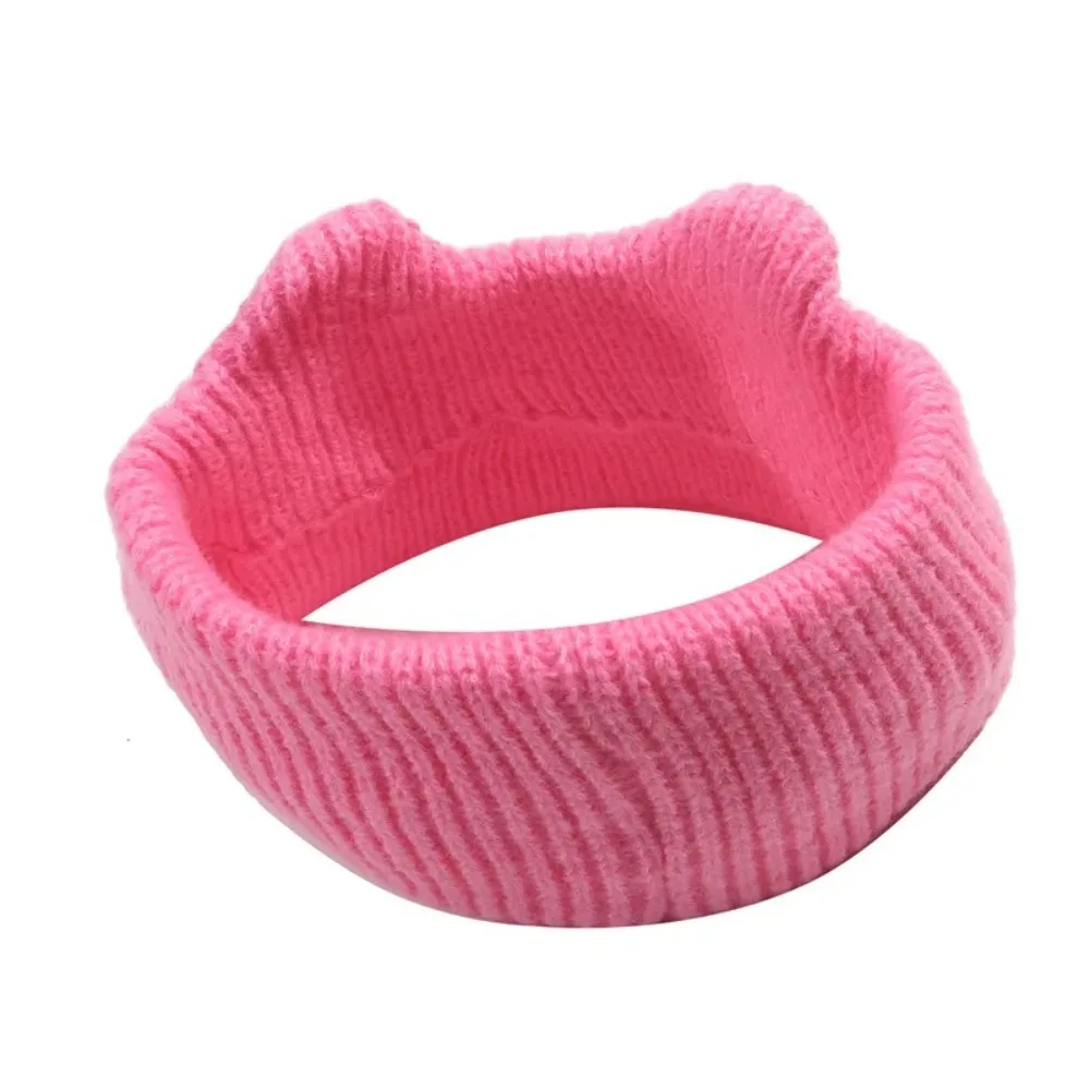 Модная повязка на голову с милыми кошачьими ушками эластичная однотонная