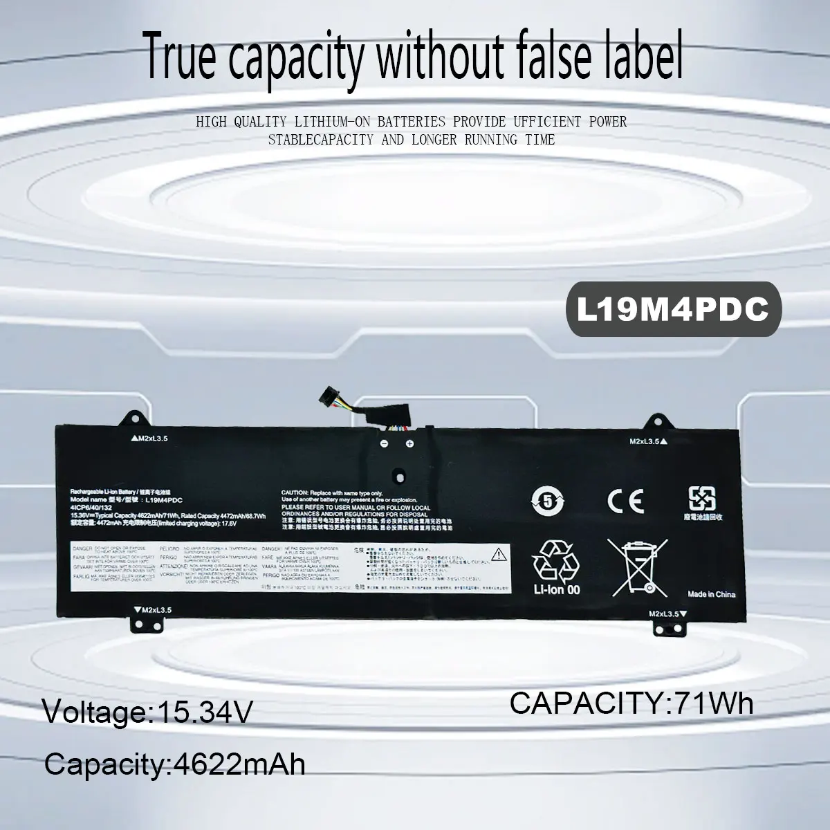 DXT Новый аккумулятор для ноутбука L19C4PDC Lenovo Ideapad Yoga 7-14ITL5 7-15ITL5 5B10Z26482 14cACN 2021 14c